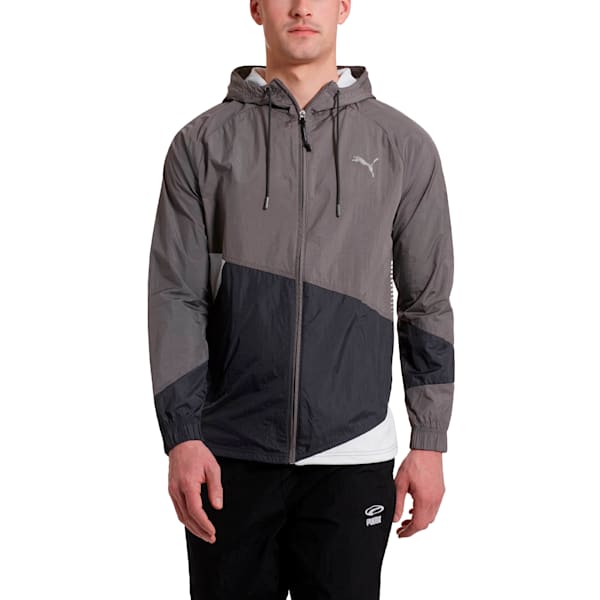 A.C.E Men’s Full Zip Windbreaker, Charcoal Gray-Asphalt, extralarge