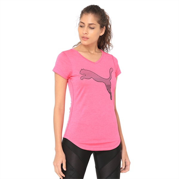 Heather Cat Women's Training T-shirt, Fuchsia Purple Heather, extralarge-IND