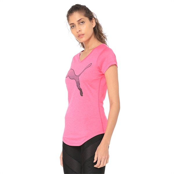 Heather Cat Women's Training T-shirt, Fuchsia Purple Heather, extralarge-IND