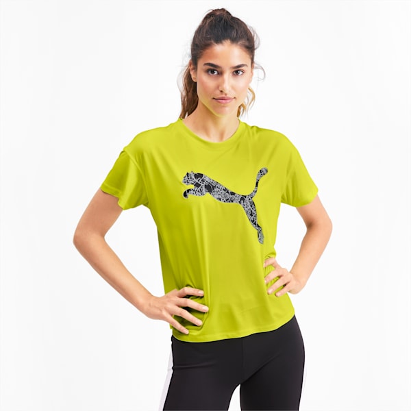 Last Lap Women's Logo Tee, Yellow Alert-Cat, extralarge
