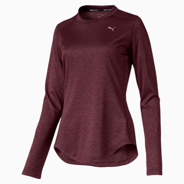 Ignite Women's Long Sleeve Tee, Vineyard Wine Heather, extralarge