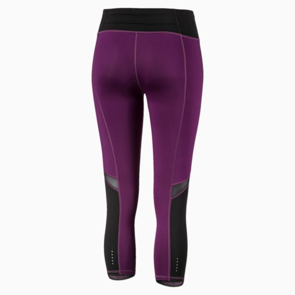 Women's Graphic 3/4 Leggings, Puma Black-Plum Purple, extralarge