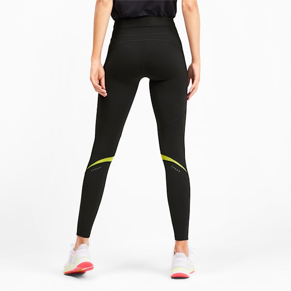 IGNITE Women's Running Tights, Puma Black-Yellow Alert, extralarge-IND