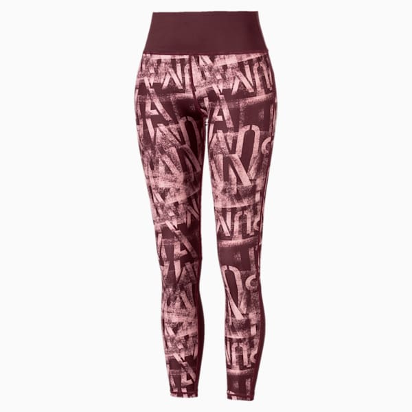 Studio Women's Graphic 7/8 Leggings, Bridal Rose-Vineyard Wine, extralarge