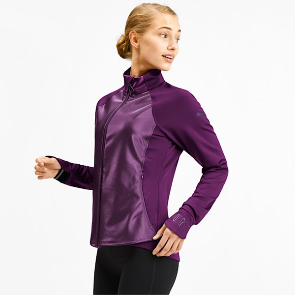 Get Fast Winter Woven Full Zip Women's Running Jacket, Plum Purple, extralarge-IND