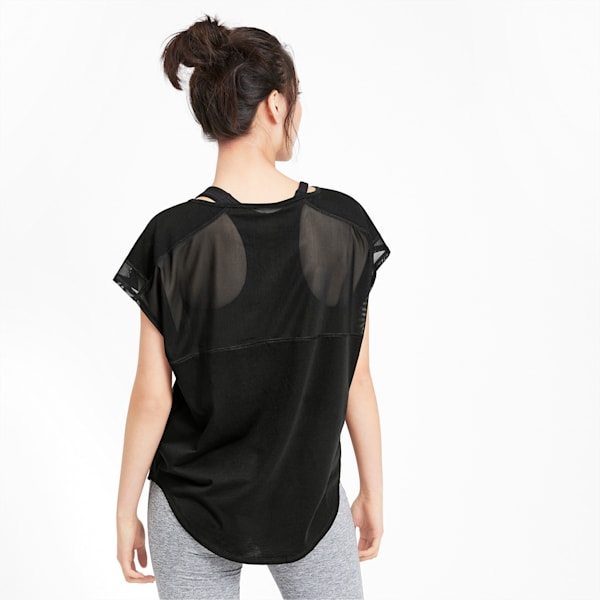 Studio Mesh Cat dryCELL Training T-Shirt, Puma Black-Yellow Alert, extralarge-IND