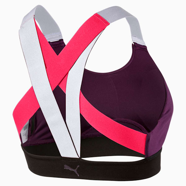 Feel It Women's Mid Impact Bra, Plum Purple, extralarge