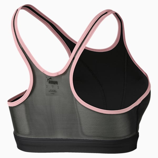 Studio Women's Low Impact Bra, Puma Black-Bridal Rose-Puma White, extralarge