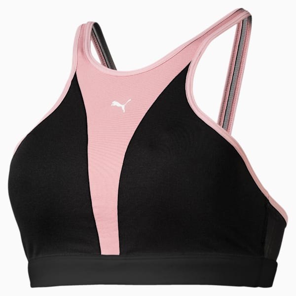 Studio Women's Low Impact Bra, Puma Black-Bridal Rose-Puma White, extralarge