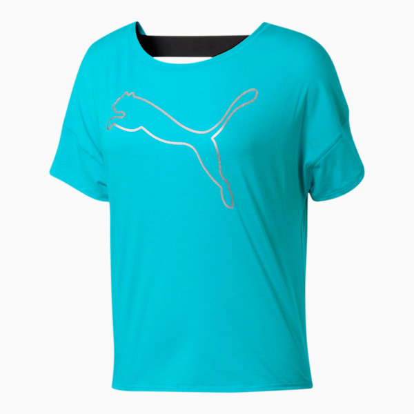 HIT Feel It Women's Tee, Blue Atoll-Titanium Silver Cat, extralarge