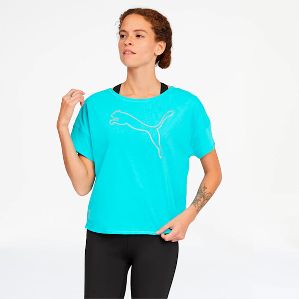 HIT Feel It Women's Tee, Blue Atoll-Titanium Silver Cat, extralarge