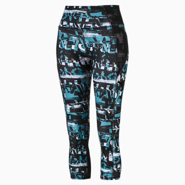 Be Bold AOP Women's 3/4 Leggings, Milky Blue, extralarge