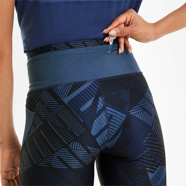 Be Bold AOP Women's 3/4 Leggings, Dark Denim-Be Bold Q1 Prt, extralarge