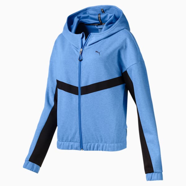 HIT Feel It Knitted Women's Training Sweat Jacket, Blue Glimmer Heather, extralarge-IND