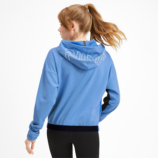 HIT Feel It Knitted Women's Training Sweat Jacket, Blue Glimmer Heather, extralarge-IND
