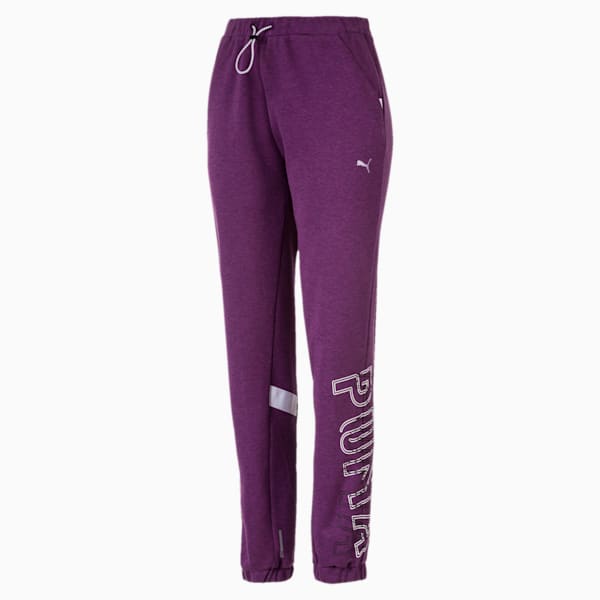 HIT Feel It Women's Sweatpants, Plum Purple Heather-Puma White, extralarge