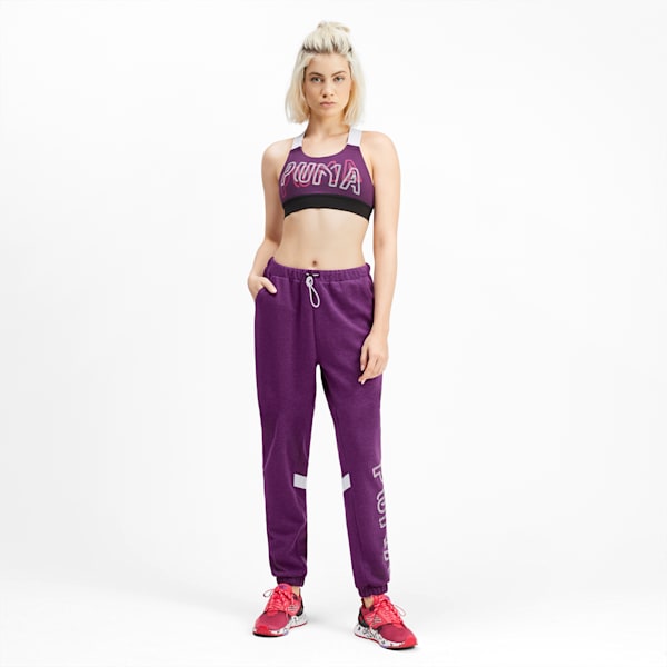 HIT Feel It Women's Sweatpants, Plum Purple Heather-Puma White, extralarge