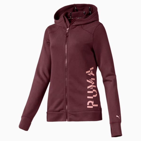 Logo Women's Sweat Jacket, Vineyard Wine Heather, extralarge