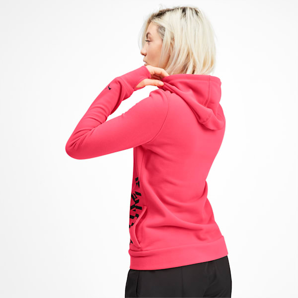 Logo Women's Flatlock Stich Sweat Jacket, Pink Alert, extralarge-IND