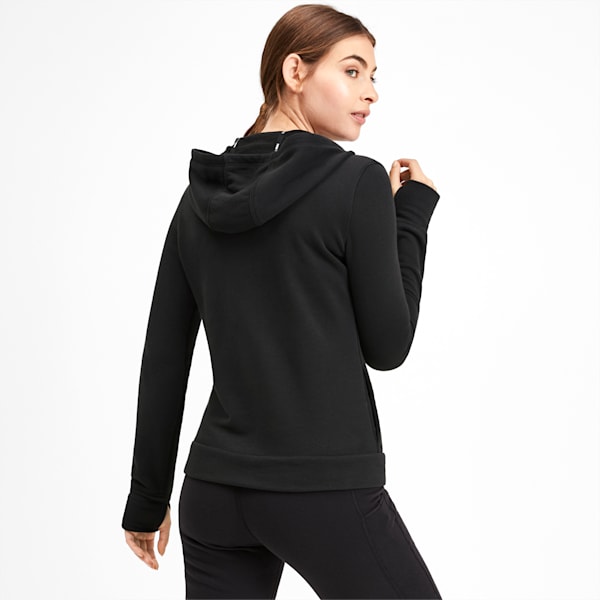 Logo Women's Sweat Jacket, Puma Black-Q4, extralarge