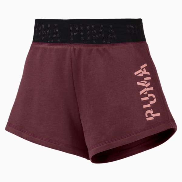 Logo Women's Shorts, Vineyard Wine Heather, extralarge