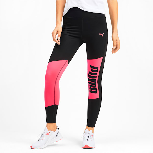 Logo 7/8 Graphic dryCELL Women's Training Leggings, Puma Black-Pink Alert, extralarge-IND