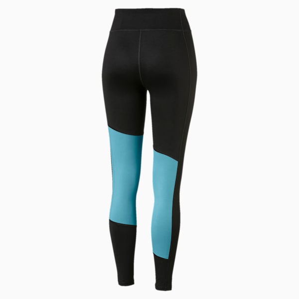 Logo Graphic Women's 7/8 Leggings, Puma Black-Milky Blue, extralarge