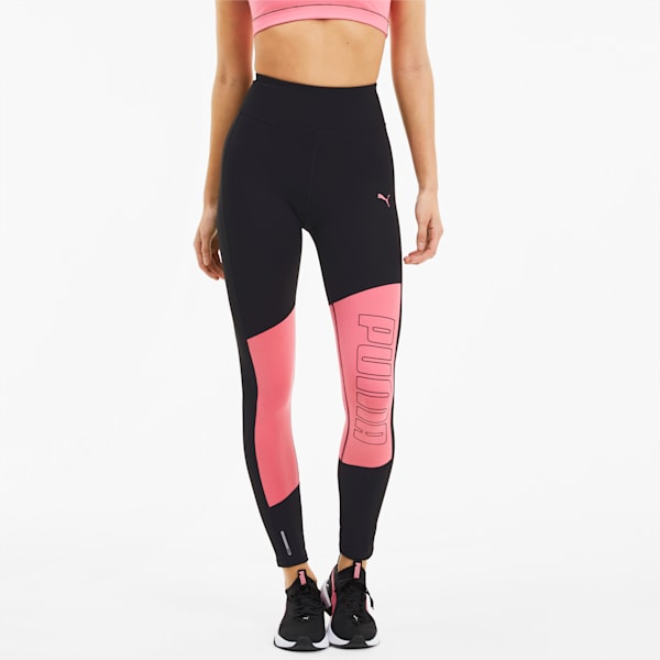 Logo Graphic Women's 7/8 Leggings, Puma Black-Bubblegum, extralarge