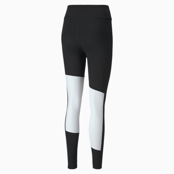 Logo Graphic Women's 7/8 Leggings, Puma Black-Puma White-Gold Prt, extralarge
