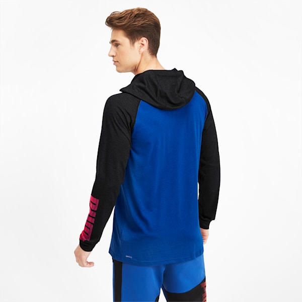 Collective Men's Long Sleeve Hooded Tee, Galaxy Blue-Puma Black Heather, extralarge