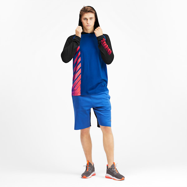 Collective Men's Long Sleeve Hooded Tee, Galaxy Blue-Puma Black Heather, extralarge