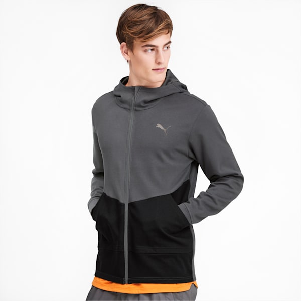 Reactive Men's Full Zip Jacket, CASTLEROCK-Puma Black, extralarge