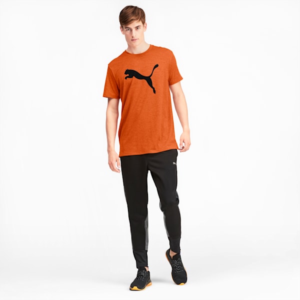 PUMA Cat Men's Heather Tee, Jaffa Orange Heather, extralarge