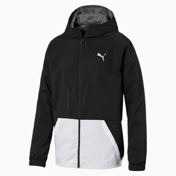 Reactive Men's Reversible Jacket, CASTLEROCK-Puma Black-Jaffa Orange, extralarge