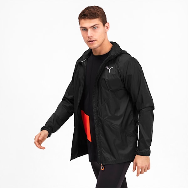 Lightweight Men's Hooded Jacket, Puma Black, extralarge