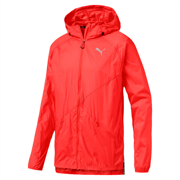 Lightweight Woven Hooded Men's Running Jacket, Nrgy Red, extralarge-IND