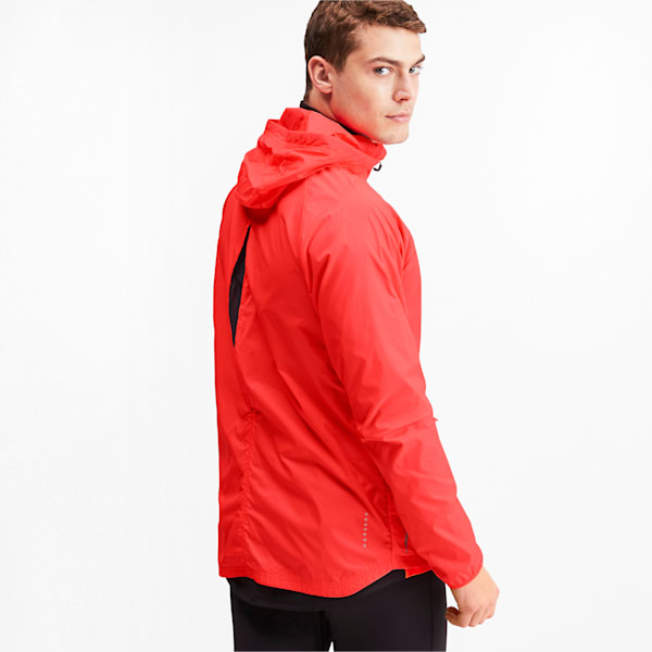 Lightweight Woven Hooded Men's Running Jacket, Nrgy Red, extralarge-IND