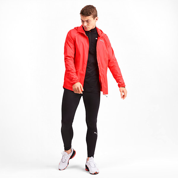 Lightweight Woven Hooded Men's Running Jacket, Nrgy Red, extralarge-IND