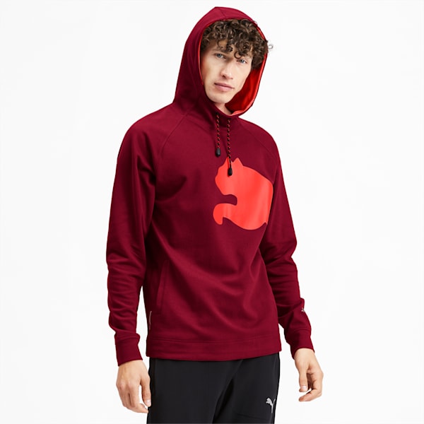 PUMA Cat dryCELL Men's Training Hoodie, Rhubarb-Nrgy Red, extralarge-IND