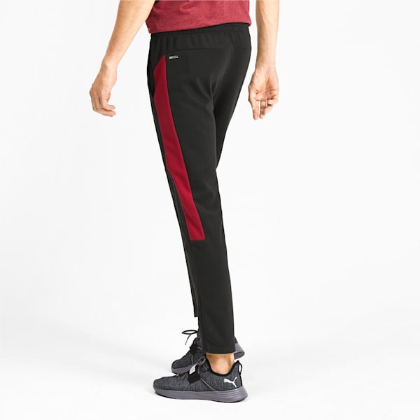 PUMA Cat Men's Training Sweatpants, Puma Black-Rhubarb, extralarge-IND