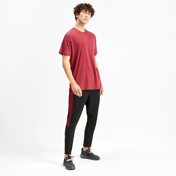 PUMA Cat Men's Training Sweatpants, Puma Black-Rhubarb, extralarge-IND