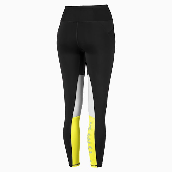 Feel It Women's 7/8 Leggings, Puma Black-Yellow Alert, extralarge