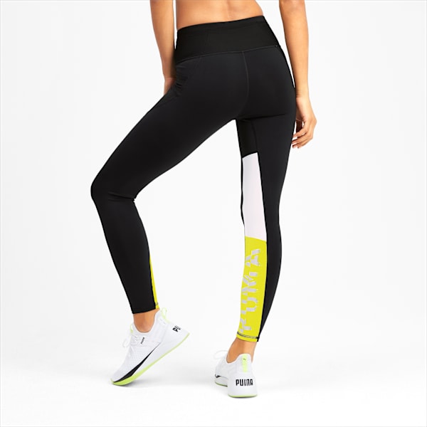 Feel It Women's 7/8 Leggings, Puma Black-Yellow Alert, extralarge