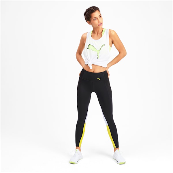 Feel It Women's 7/8 Leggings, Puma Black-Yellow Alert, extralarge
