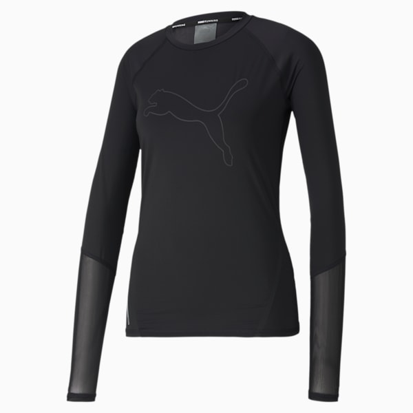 Runner ID Women's Long Sleeve Tee, Puma Black, extralarge