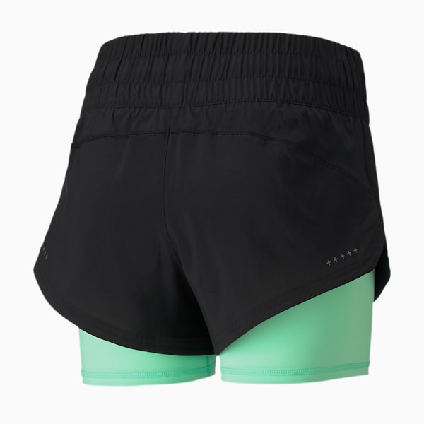 Last Lap 2-in-1 Women's Shorts, Puma Black-Green Glimmer, extralarge