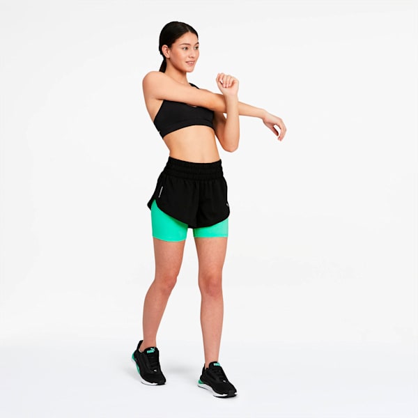 Last Lap 2-in-1 Women's Shorts, Puma Black-Green Glimmer, extralarge