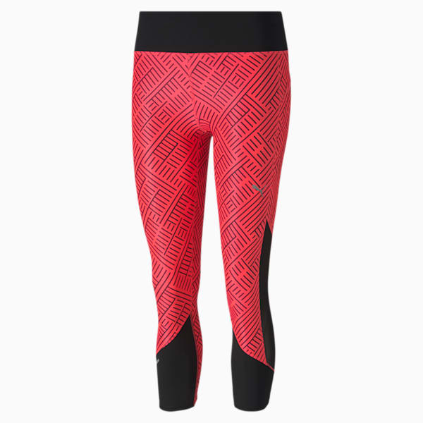 Last Lap Graphic Women's 3/4 Leggings, Ignite Pink-Puma Black, extralarge