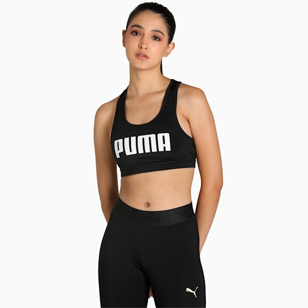 Mid Impact 4Keeps Women's Training Bra, Puma Black-Puma White PUMA