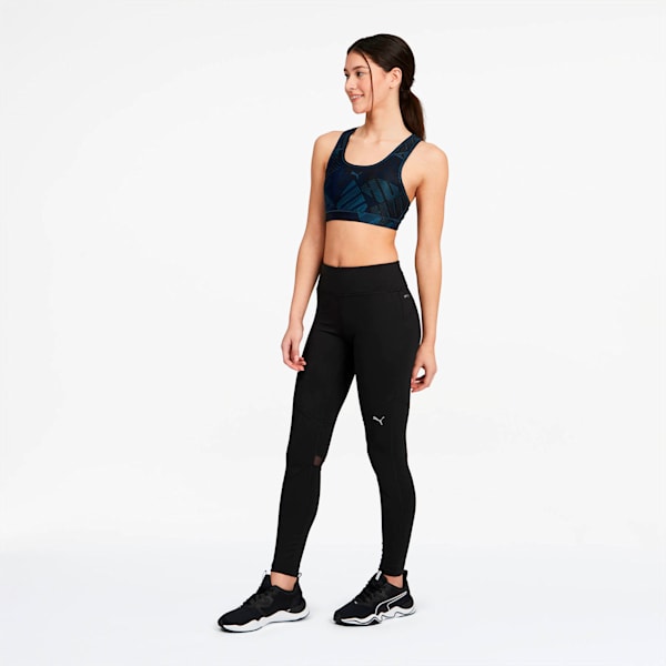4Keeps Graphic Women's Mid Impact Bra, Dark Denim-Be Bold Q1 Prt, extralarge